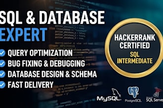 write, optimize, and debug complex sql queries and database tasks