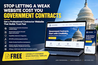 design a government contract business website with capability statement