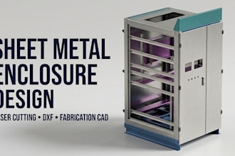 design sheet metal enclosures, laser cutting dxf and fabrication cad model