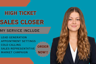 be high ticket sales closer b2b sales representative appointment setter sdr