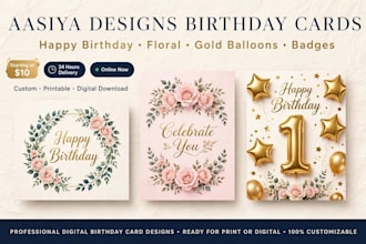 design luxury birthday invitation, party invite and birthday card