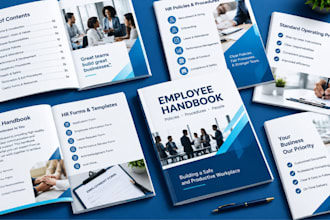 write employee handbook, sops, HR policy manual,  client handbook, form