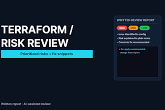 review your terraform code for security, cost and maintainability risks