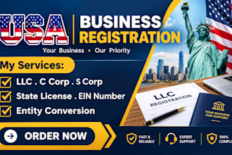 register us llc, s corp c corp, llc registration, llc creation, wyoming llc ein