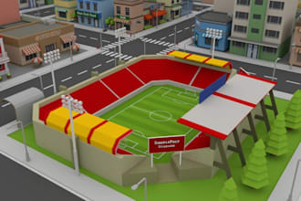 build custom roblox maps, low poly environment, city map and 3d model in studio