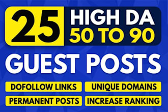 do SEO guest post backlink, high da guest post service, publish artical