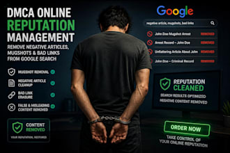 remove mugshots delete negative links erase articles news cases blogs on google