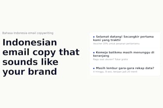 write indonesian email copy for your brand