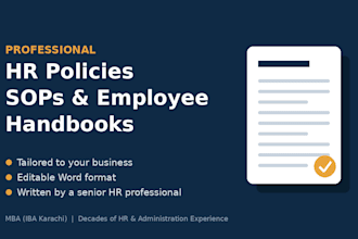 write professional HR policies, sops and employee handbooks