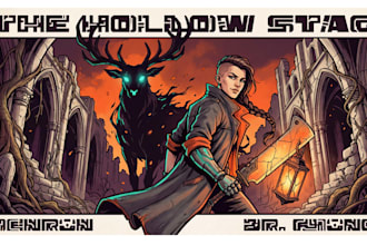 design an indie comic book cover and poster illustration