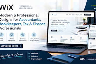 design wix website for accountants bookkeeper tax website design finance website
