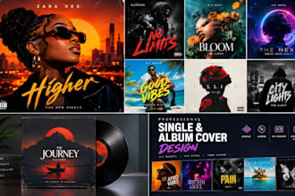 design single cover art, album artwork, mixtape, cd covers, spotify music, no ai