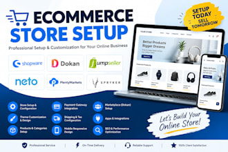 setup plentymarkets spryker dokan neto store shopware jumpseller ecommerce store