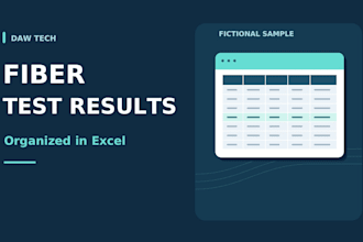 organize your fiber test results into an excel report