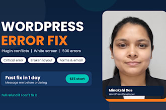 fix wordpress errors, bugs, plugin conflicts and white screen issues