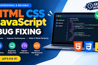 fix HTML CSS javascript bugs and responsive website issues