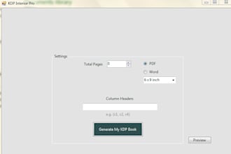 develop custom windows desktop software or KDP interior generator tool