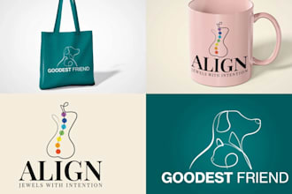 design unique line art logo and aesthetic feminine line art for your