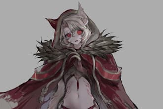 do a half body digital illustration