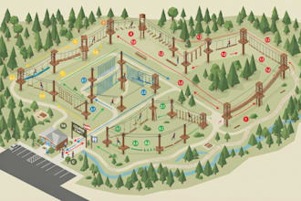 design vector zipline maps, isometric course maps and adventure park layouts