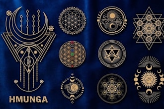 do unique sacred geometry logo, spiritual, yoga, mystical design for you