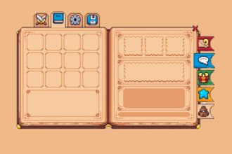 do pixel art game UI hud game icons and assets for rpg games