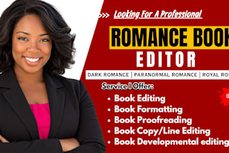 copy and line edit, proofread dark romance, paranormal, royal romance editor