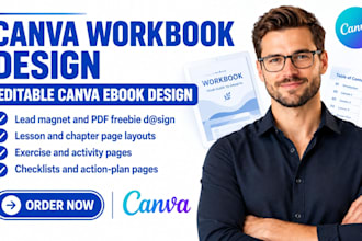 design professional canva workbook design editable canva ebook workbook design