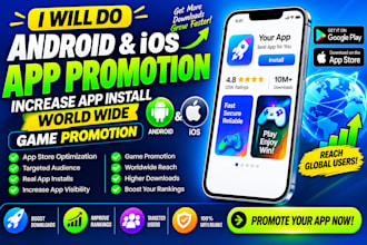 do android and ios app promotion increase app install world wide game promotion