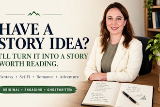 ebook writer ghostwrite your story fantasy, scifi, adventure, romance, hiking