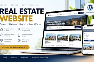 create a responsive real estate website or property listing portal for agents