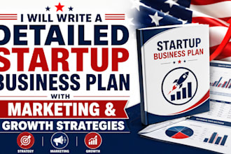 write a detailed startup business plan with marketing and growth strategy