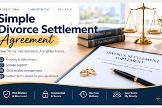 draft simple divorce settlement agreement and marital settlement