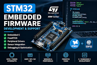 develop stm32 firmware in embedded c with freertos