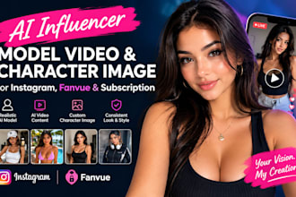 generate ai influencer model video, ai character image for instagram fanvue sub