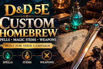 create balanced dnd 5e homebrew spell magic items weapon and custom game content