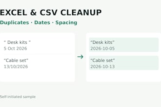 remove duplicates and format your excel or CSV file