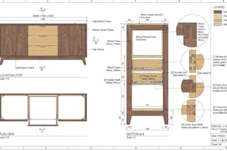 create millwork, cabinetry and joinery shop drawings