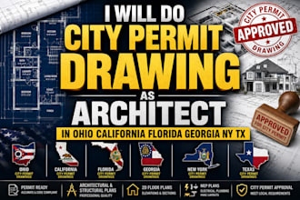 do city permit drawing as architect in ohio california florida georgia ny tx