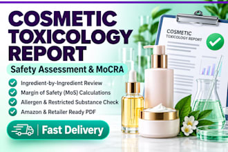 prepare a toxicology report and safety assessment for cosmetic products