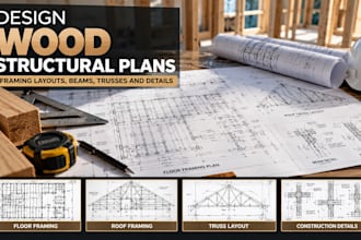 design wood structural plans, framing layouts, beams, trusses and details