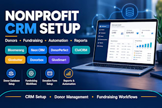 setup bloomerang neon CRM donorperfect civicrm givebutter donorbox givesmart