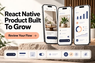 build a react native saas mobile app for ios android, backend, saas custom app