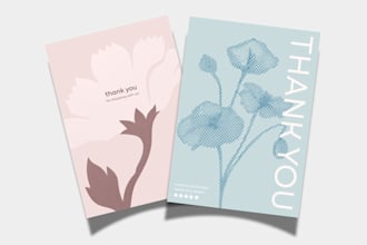 design aesthetic and modern thank you cards