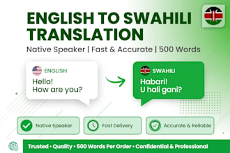 translate english to swahili and swahili to english accurately