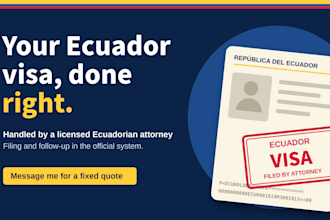 process your ecuador visa application as a licensed attorney
