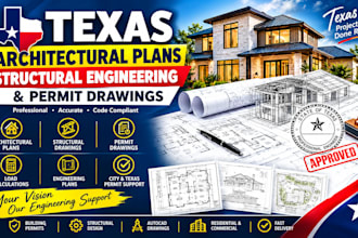 provide texas structural engineering architectural plans permit drawings stamp