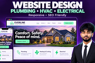 design redesign a plumbing website, hvac website or electrician website