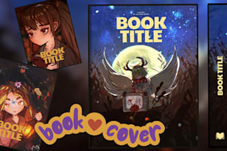 draw a custom book cover anime and manga style