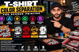 do professional t shirt color separation for screen printing